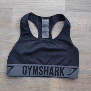Gymshark Fit Seamless Logo Black Sports Bra Size Small